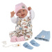 Llorens 84481 NEW BORN 2 v 1 - realistická panenka miminko se zvuky a měkkým látkovým tělem - 44