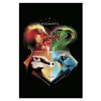 Umělecký tisk Harry Potter - Hogwarts Crest, 26.7 × 40 cm