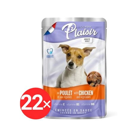 Plaisir Dog kapsička kuřecí se zeleninou 22 × 100 g