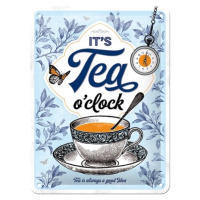 Plechová cedule It‘s Tea O‘Clock, 15 x 20 cm