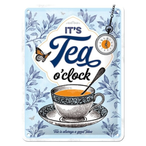 Plechová cedule It‘s Tea O‘Clock, (20 x 15 cm) POSTERSHOP