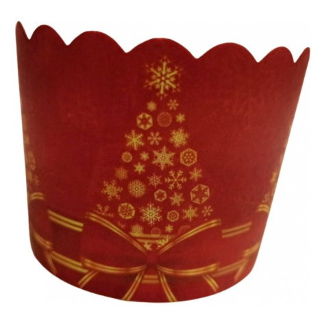 Košíček na muffin pevný - vánoční červený - 24ks