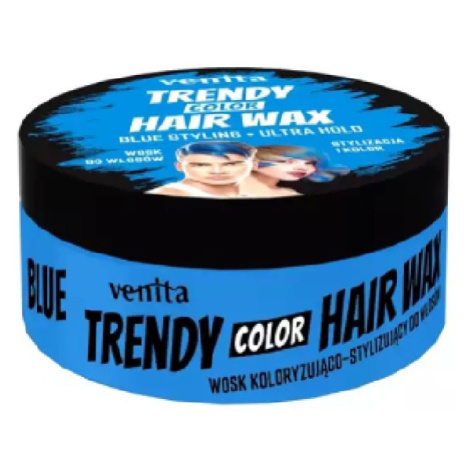 Venita Trendy Hair Wax Ultra Hold - barevný vosk na vlasy, ultra držení, 75 g Blue - modrá