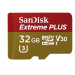 SanDisk MicroSDHC karta 32GB Extreme PLUS (10MB/s, UHS-I V30, Rescue Pro Deluxe) + adaptér