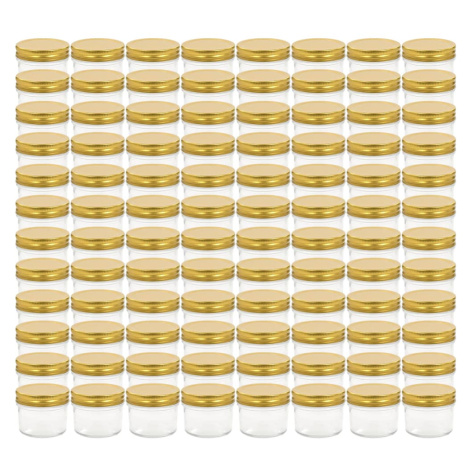 vidaXL Zavařovací sklenice se zlatými víčky 96 ks 110 ml