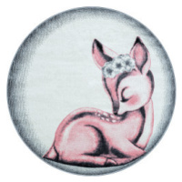 Dětský koberec Bambi 850 pink kulatý - průměr 120 cm