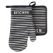 Kuchyňský SET rukavice/chňapka COCINE černá 18x30 cm/20X20 cm , 100% bavlna