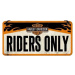 Plechová cedule Harley-Davidson - Riders Only, 20 × 10 cm