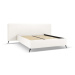 Krémová čalouněná dvoulůžková postel s úložným prostorem a roštem 180x200 cm Walter – Milo Casa