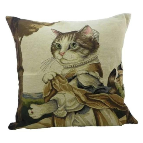 Polštář dekor hraběnka kočka bavlněný 45cm