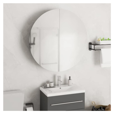 vidaXL Koupelnová skříňka s kulatým zrcadlem a LED černá 54x54x17,5 cm