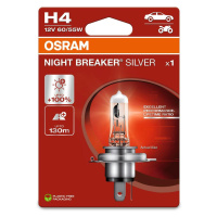 OSRAM H4 12V 60/55W P43t NIGHT BREAKER SILVER +100% 64193NBS-1BL