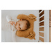 Sleepee Fixační sametový polštář ROYAL BABY pro miminko hořčicový