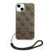 Guess GUOHCP14SH4STW hard silikonové pouzdro iPhone 14 6.1" brown 4G Print Strap