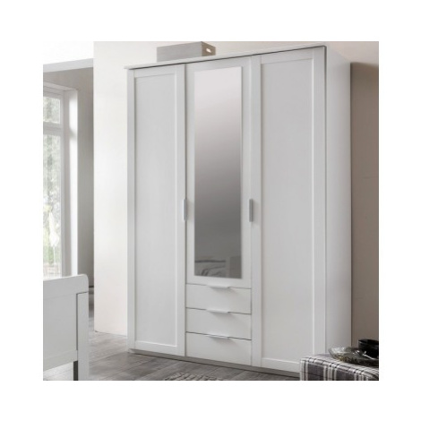 Šatní skříň Nadja, 135 cm, bílá/zrcadlo Asko