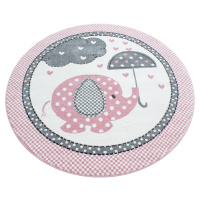 Ayyildiz koberce Dětský kusový koberec Kids 570 pink kruh - 160x160 (průměr) kruh cm
