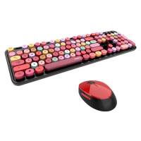 Klávesnice Wireless keyboard + mouse set MOFII Sweet 2.4G (black&red)