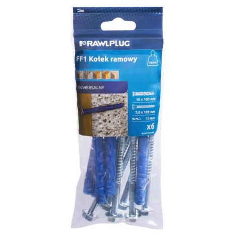 Hmoždinka rámová uzlovací FF1 s límcem, šestihran (6 ks/bal.); 10 x 80 mm RAWLPLUG