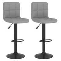 Shumee Barové židle 2 ks světle šedé textil, 334282