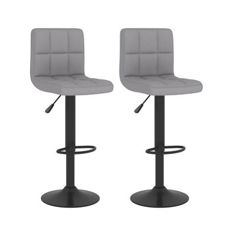 Shumee Barové židle 2 ks světle šedé textil, 334282