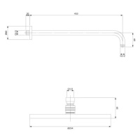 OMNIRES SLIMLINE hlavová sprcha včetně ramena, o25 cm měď /CP/ WGSET1CP