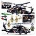 Stavebnice Vrtulník Sikorsky UH-60 Black Hawk Vrtulník +4 Figurky+lego Zbraň