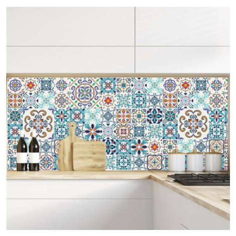 Sada 60 nástěnných samolepek Ambiance Tiles Azulejos Antibes, 10 x 10 cm