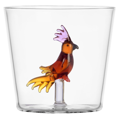 Ichendorf Milano designové sklenice na vodu Talking Trees Tumbler Amber Tropical Bird