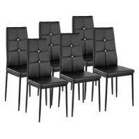 6× Jídelní židle, ozdobné kamínky, černá
