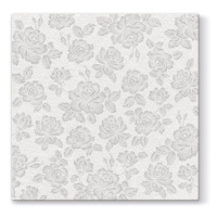 PAW - Ubrousky AIRLAID L 40x40cm Subtle Roses Silver