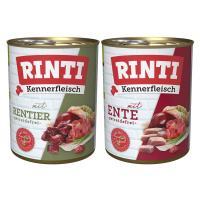 Rinti Kennerfleisch kombinované balení s kachnou a sobem, 24 × 800 g