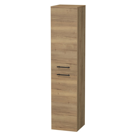 INTEDOOR Vysoká skříň BEE, pravá, úchyt černý, 2 dveře, š. 35 cm, dub Halifax