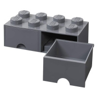 Úložný box LEGO, 2 šuplíky, velký (8), tmavě šedá - 40061754