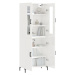 vidaXL Skříň highboard lesklá bílá 69,5 x 34 x 180 cm kompozitní dřevo