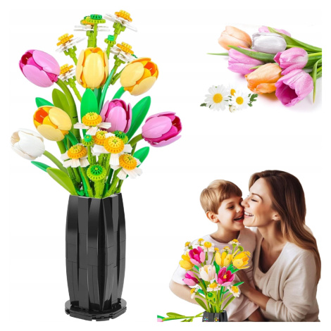 Stavebnice Tulipánové Květiny Umělá Dekorace Nápad Na Dárek 1250 Ks