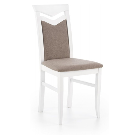 Jídelní židle CITRONE – masiv, látka, více barev bílá / hnědá