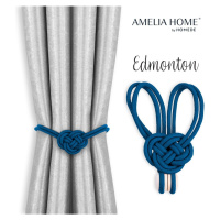 AmeliaHome Sada úvazů na závěs EDMONTON 2 ks indigo modrá