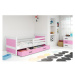 Dětská postel RICO 80x190 cm Bílá Ružové