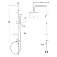 MEXEN/S X05 černá sprchový sloup 798050591-70