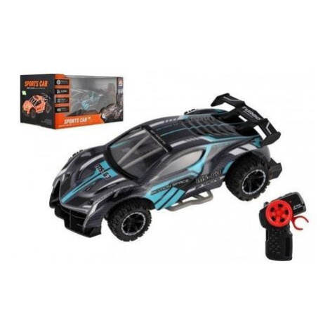 Auto RC sportovní plast 2,4GHz 20cm na baterie šedo-tyrkysové v krabici Teddies