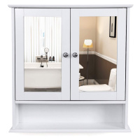 VASAGLE Koupelnová skříňka bílá se zrcadlem 56x58 cm