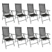 tectake 404365 8 zahradní židle hliníkové - stříbrná - stříbrná