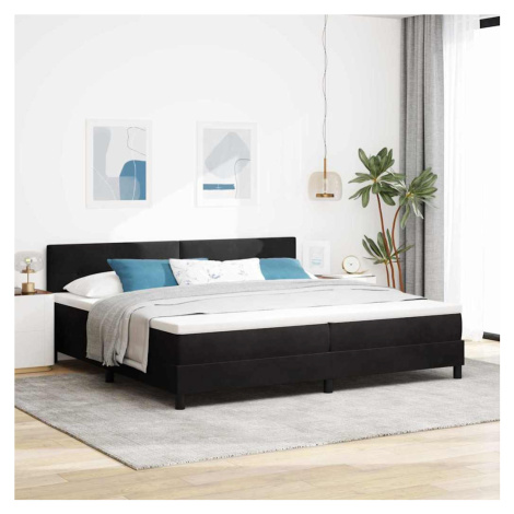 vidaXL Postel s boxspringem s matrací s čelo Černá 200 x 200 cm samet