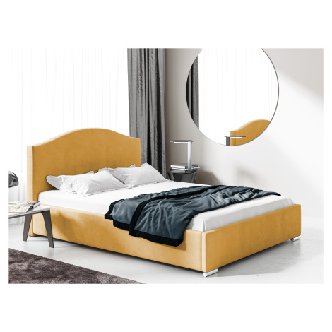 Eka Čalouněná postel MONTANA 140x200 cm Barva látky Trinity: (2318) Žlutá, Úložný prostor: S kov