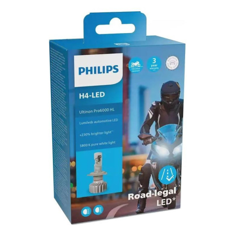LED Motožárovka Philips ULTION 11342 U6000 X1 H4 P43t-38/18W/12V 5800K Phil-11342U6000X1