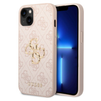 Guess PU 4G Metal Logo kryt iPhone 15 Plus růžový