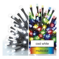 EMOS LED vánoční řetěz 2v1, 10 m, venkovní i vnitřní, studená bílá/multicolor, programy