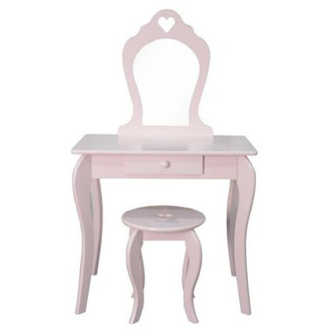 Dětský kosmetický stolek se zrcadlem Elza růžová, 68 x 40 x 106,5 cm