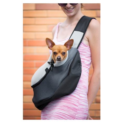 Vsepropejska Travel taška pro psa přes rameno Barva: Šedá, Dle váhy psa: do 3,5 kg