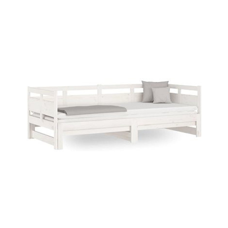 Výsuvná postel bílá masivní borovice 2× (80 × 200) cm, 820318 SHUMEE